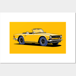 Triumph TR6 in yellow Posters and Art